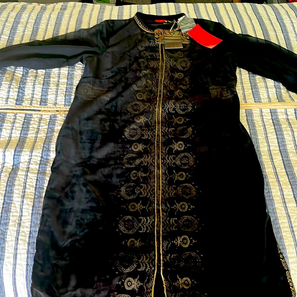 From India- size 12 long black dress- New with Tag